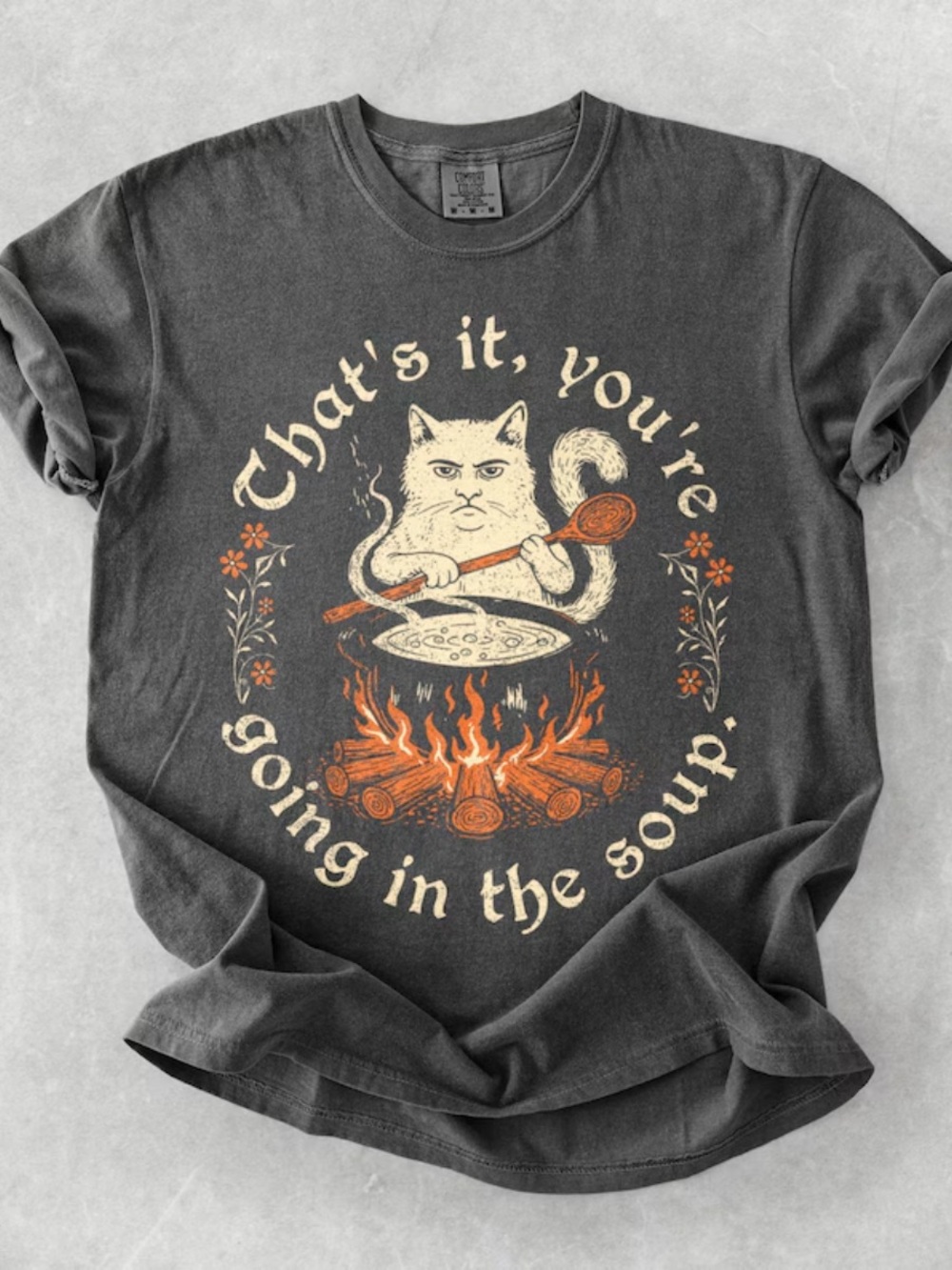 Vintage Cat Graphic Tee - Pepper Comfort